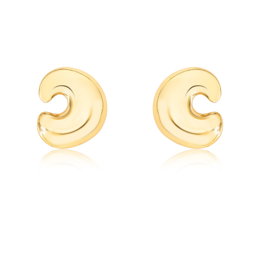 Brinco Fixo Melt Caracol Efeito "Amassado" Folheado a Ouro 18k
