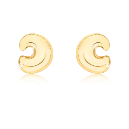 Brinco Fixo Melt Caracol Efeito "Amassado" Folheado a Ouro 18k