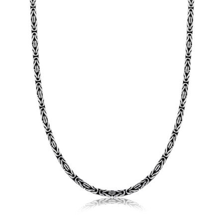 Corrente Prata Bali Ponto Peruano Quadrado 50cm (2,2mm)