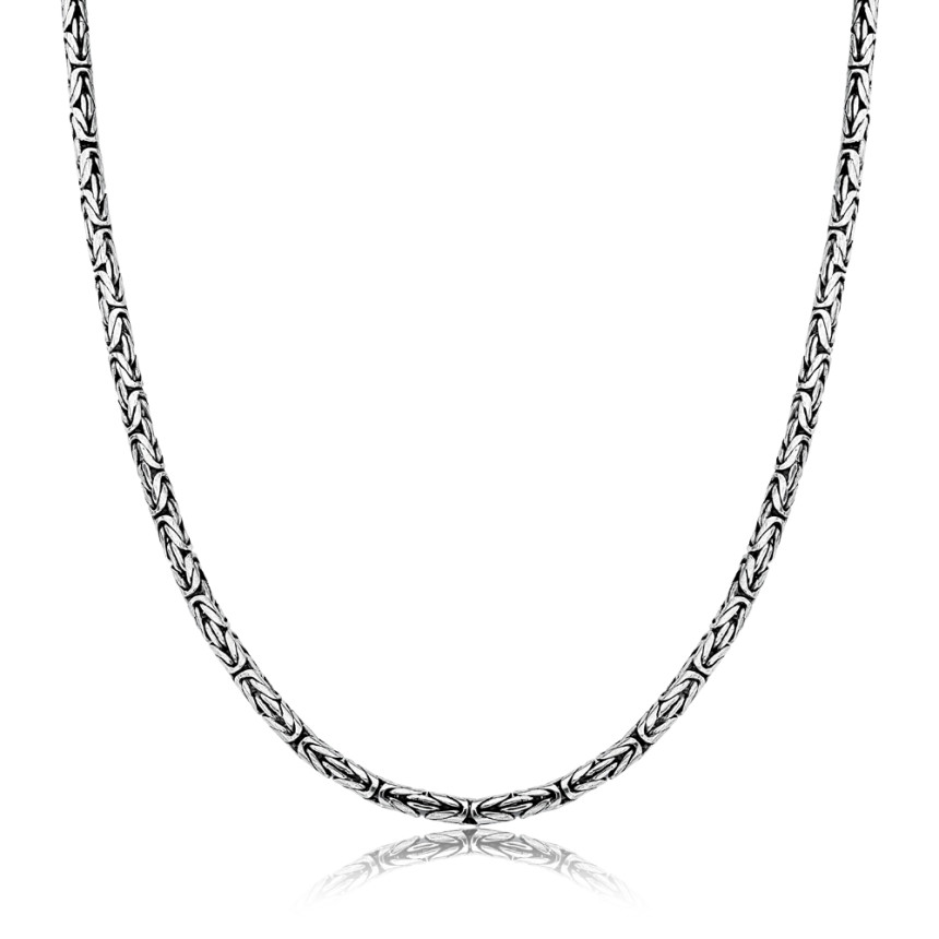 Corrente Prata Bali Ponto Peruano 60cm (2,2mm)