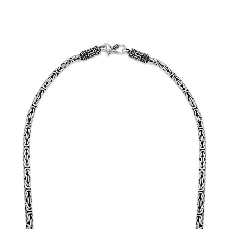 Corrente Prata Bali Ponto Peruano 60cm (2,2mm)