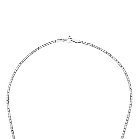 Corrente Prata Veneziana Achatada Envelhecida 45cm (2mm)