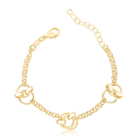 Pulseira Portuguesa c/ Elos Folheada a Ouro 18k