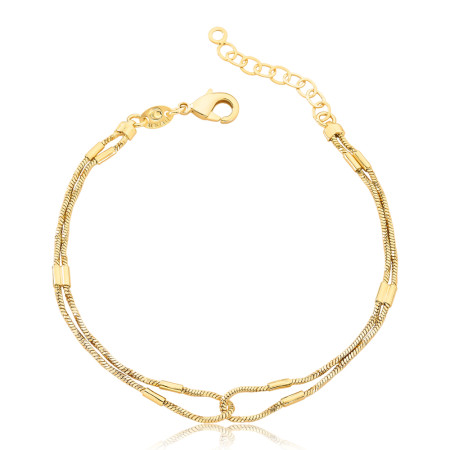 Pulseira Venezianas Entrelaçadas Folheada a Ouro 18k