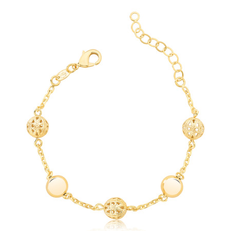 Pulseira Cartier Bolas Lisas e Vazadas Folheada a Ouro 18k