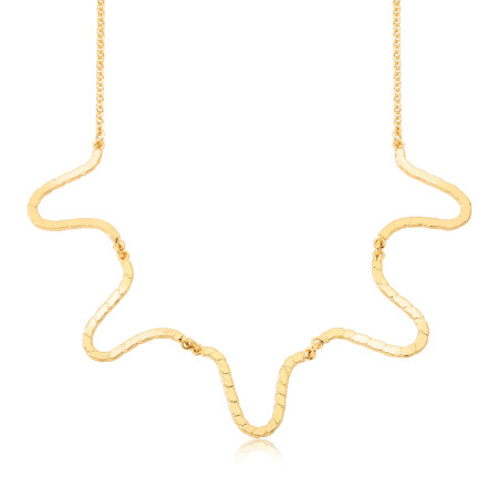 Gargantilha "Ondas" Artilucadas Folheado a Ouro 18k