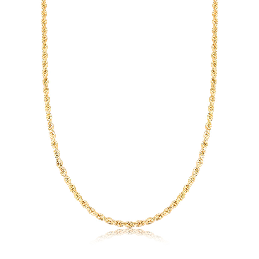 Corrente Cordão Baiano 38cm + Extensor (2,5mm) Folheada a Ouro 18k