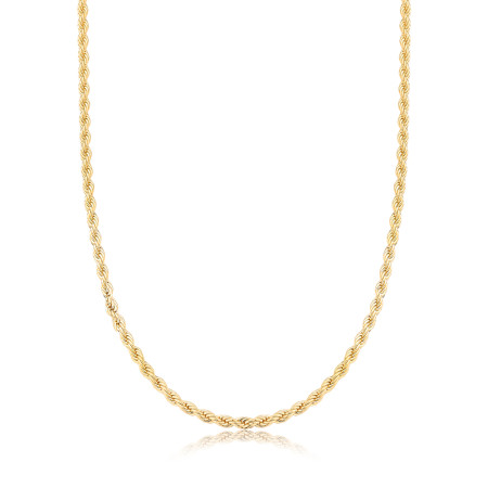 Corrente Cordão Baiano 38cm + Extensor (2,5mm) Folheada a Ouro 18k