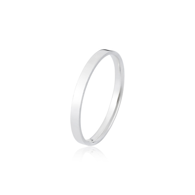 Aliança de Compromisso Prata Lisa Quadrada / 2mm (Valor da unidade)