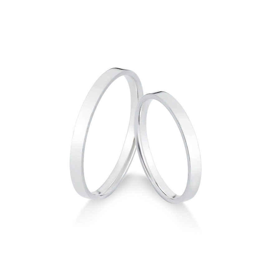 Aliança de Compromisso Prata Lisa Quadrada / 2mm (Valor da unidade)