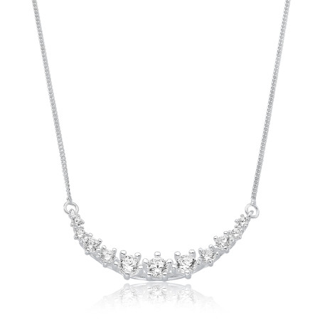 Gargantilha Prata Canga Cravejada c/ Zircônias