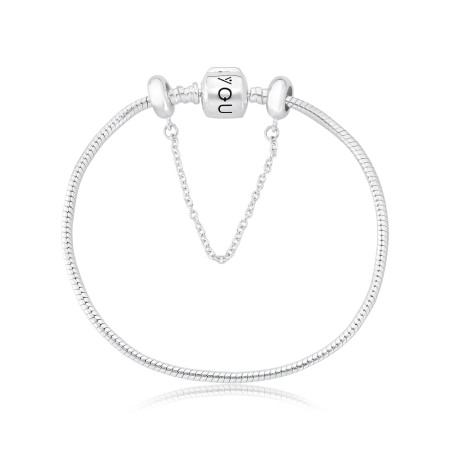 Pulseira Prata You Snake Trava Lumaê c/ Pega Ladrão 16cm