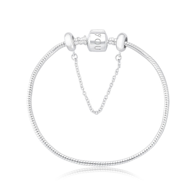 Pulseira Prata You Snake Trava Lumaê c/ Pega Ladrão 19cm
