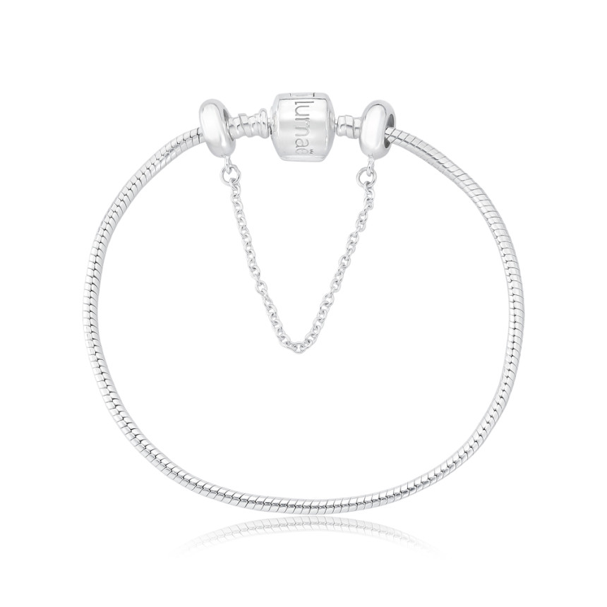 Pulseira Prata You Snake Trava Lumaê c/ Pega Ladrão 19cm