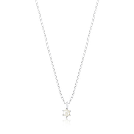 Gargantilha Prata Leve Infantil Pérola 4mm