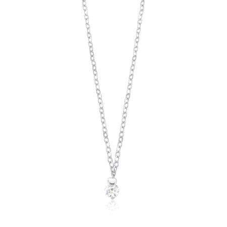 Gargantilha Prata Leve Infantil Ponto Luz e Mini Coração