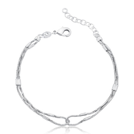 Pulseira Prata Leve Venezianas Entrelaçadas