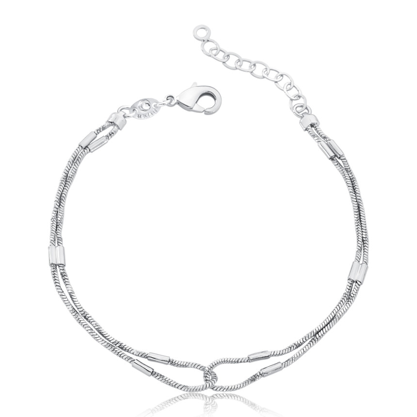 Pulseira Prata Leve Venezianas Entrelaçadas