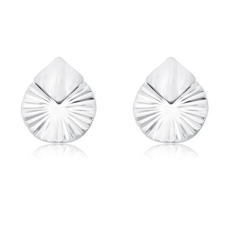 Brinco Prata Leve Melt Gota Trabalhado Efeito "Amassado"