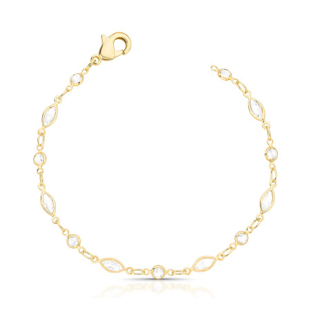 Pulseira c/ Zircônias Geométricas Folheada a Ouro 18k