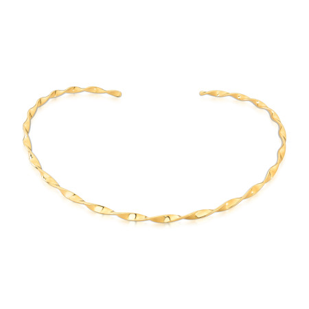 Aro Torcido Aberto Folheado a Ouro 18k