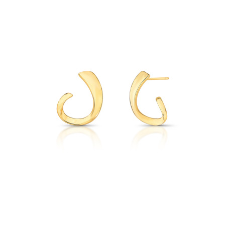 Brinco Fixo Anzol Liso Folheado a Ouro 18k