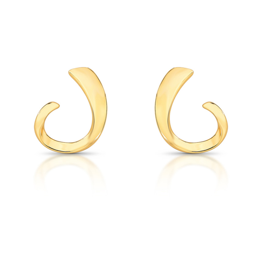 Brinco Fixo Anzol Liso Folheado a Ouro 18k