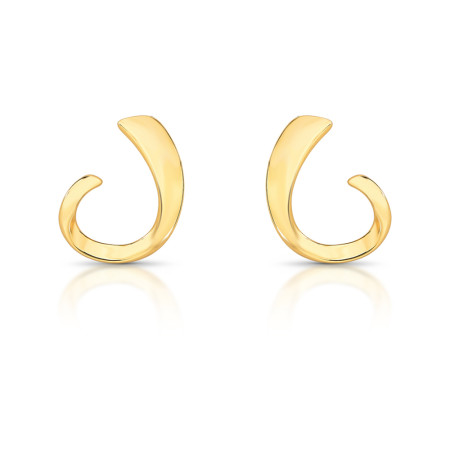 Brinco Fixo Anzol Liso Folheado a Ouro 18k