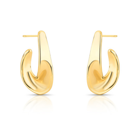 Argola Gancho Torcido c/ Tarraxa Folheada a Ouro 18k