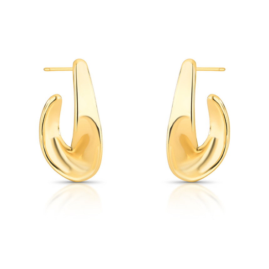 Argola Gancho Torcido c/ Tarraxa Folheada a Ouro 18k