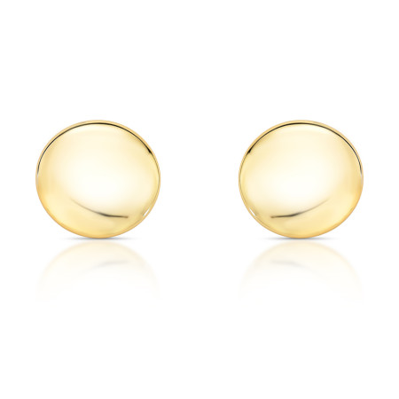 Brinco Botão Liso 20mm Folheado a Ouro 18k