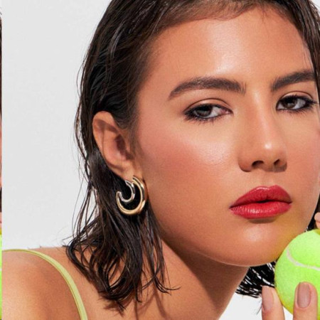 Brinco Tubos Dois Tons Folheado a Ouro 18K