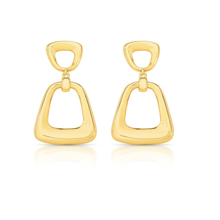 Brinco Vazados Suspenso Folheado a Ouro 18K