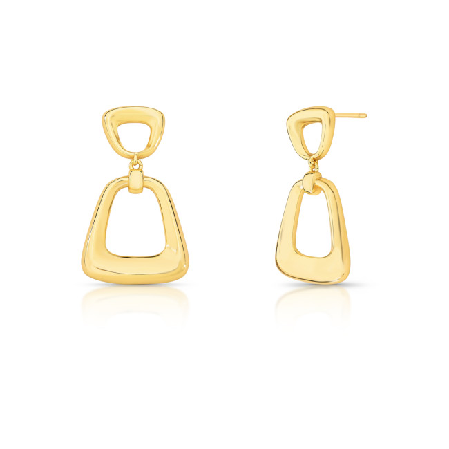 Brinco Vazados Suspenso Folheado a Ouro 18K