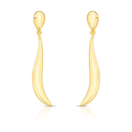 Brinco Gota Lisa Suspensa Folheado a Ouro 18K