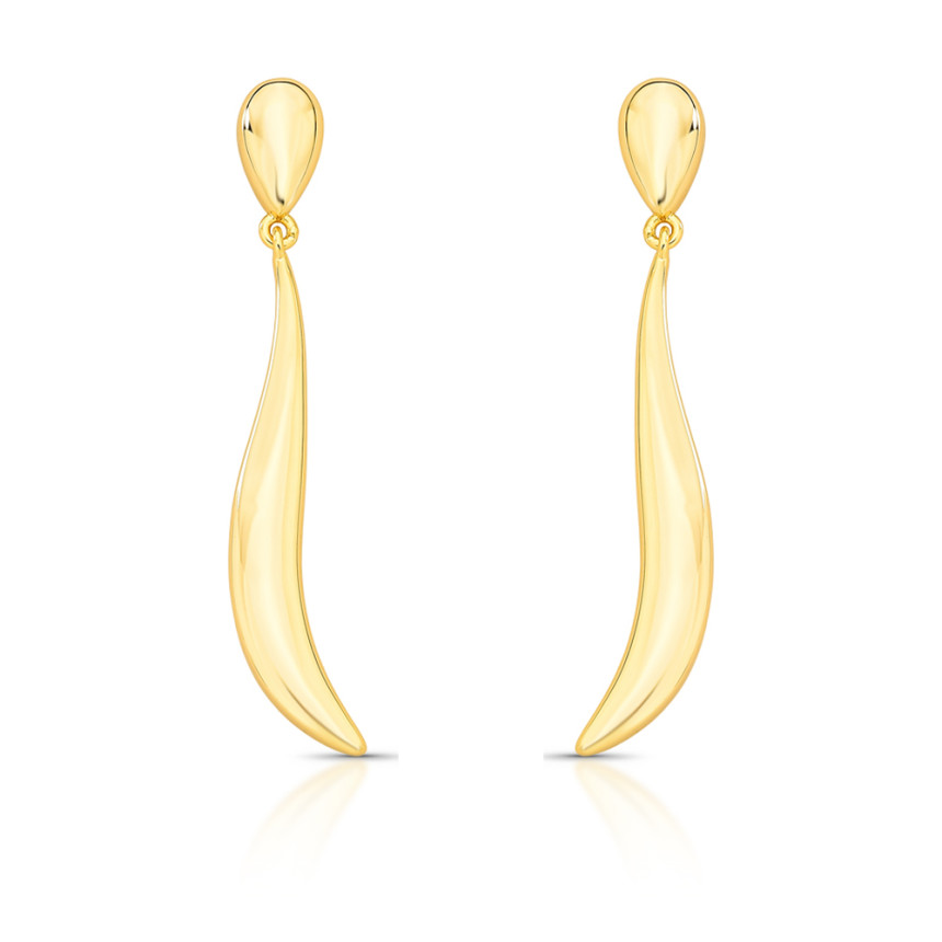 Brinco Gota Lisa Suspensa Folheado a Ouro 18K