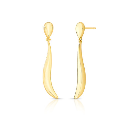 Brinco Gota Lisa Suspensa Folheado a Ouro 18K