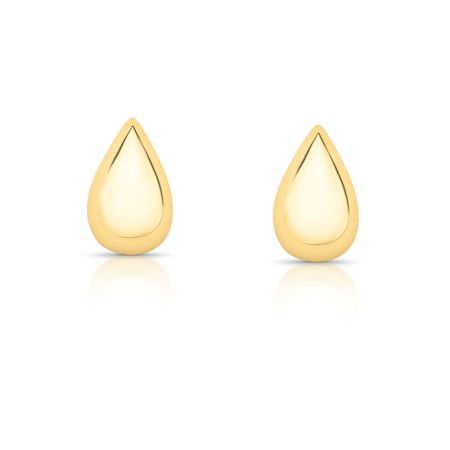 Brinco Fixo Gota Lisa Folheado a Ouro 18k