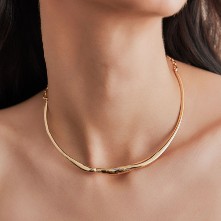 Aro Abaulado c/ Detalhes Cravejados Folheado a Ouro 18k