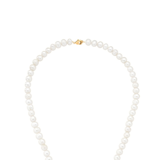 Gargantilha Pérola Água Doce e Coração Zircônia Fusion Folheada a Ouro 18K