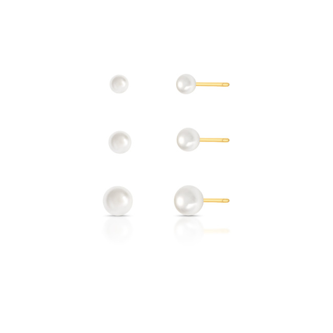 Kit Brincos Fixos Pérolas Folheados a Ouro 18k