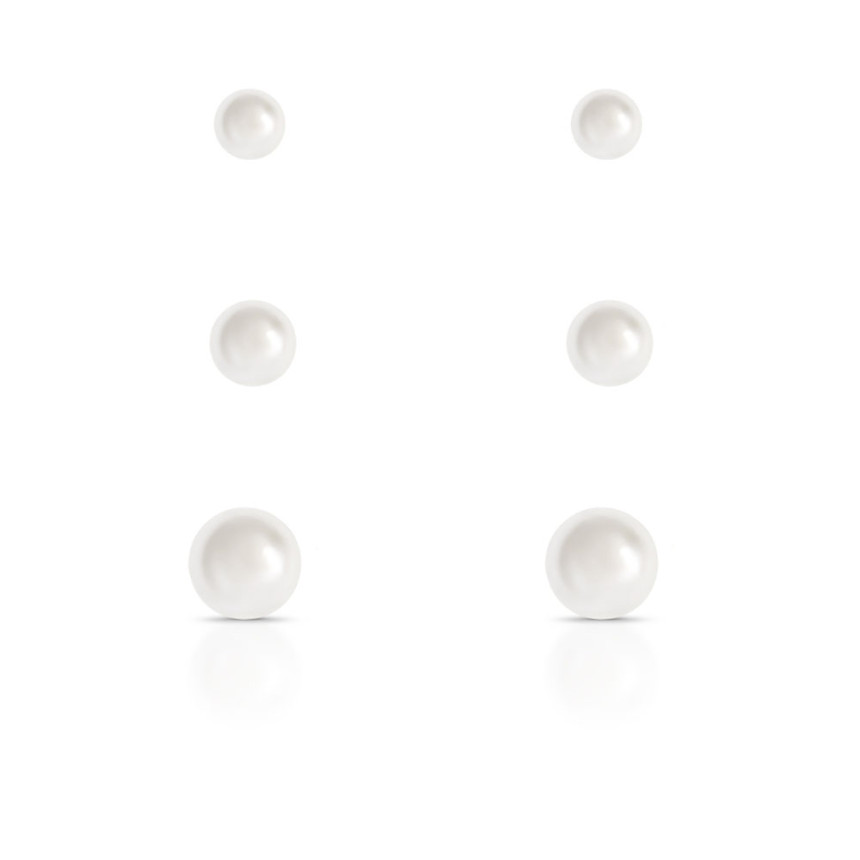 Kit Brincos Fixos Pérolas Folheados a Ouro 18k