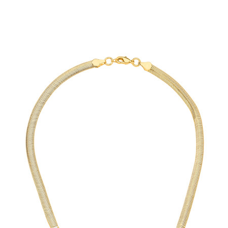 Gargantilha Riviera Baguete e Lacraia Folheada a Ouro 18k