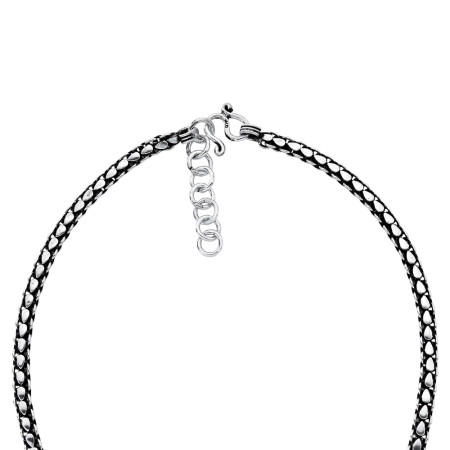 Corrente c/ Prata Gotinhas Lisas Envelhecida