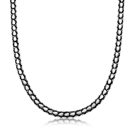 Corrente c/ Prata Gotinhas Lisas Envelhecida