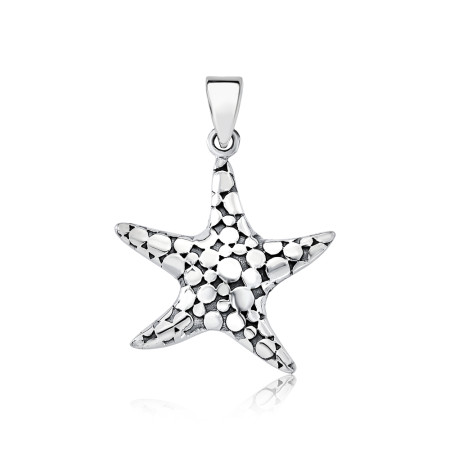 Pingente Prata Estrela do Mar Envelhecida