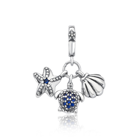 Berloque Prata c/ Ródio You Argola Tartaruga / Estrela e Concha