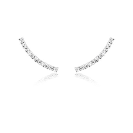 Brinco Prata c/ Ródio Ear Cuff Fio Cravejado