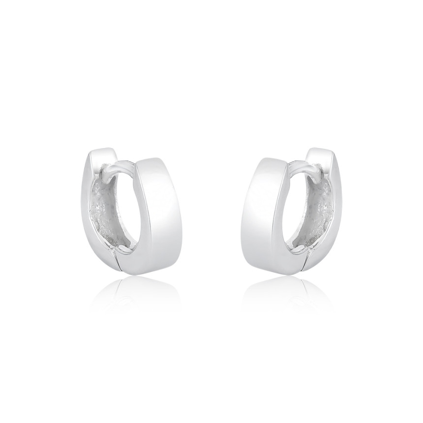 Argola Prata Click Lisa Fio Quadrado 13mm