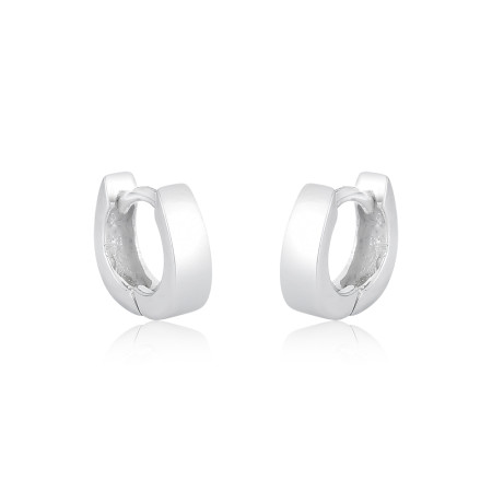 Argola Prata Click Lisa Fio Quadrado 13mm